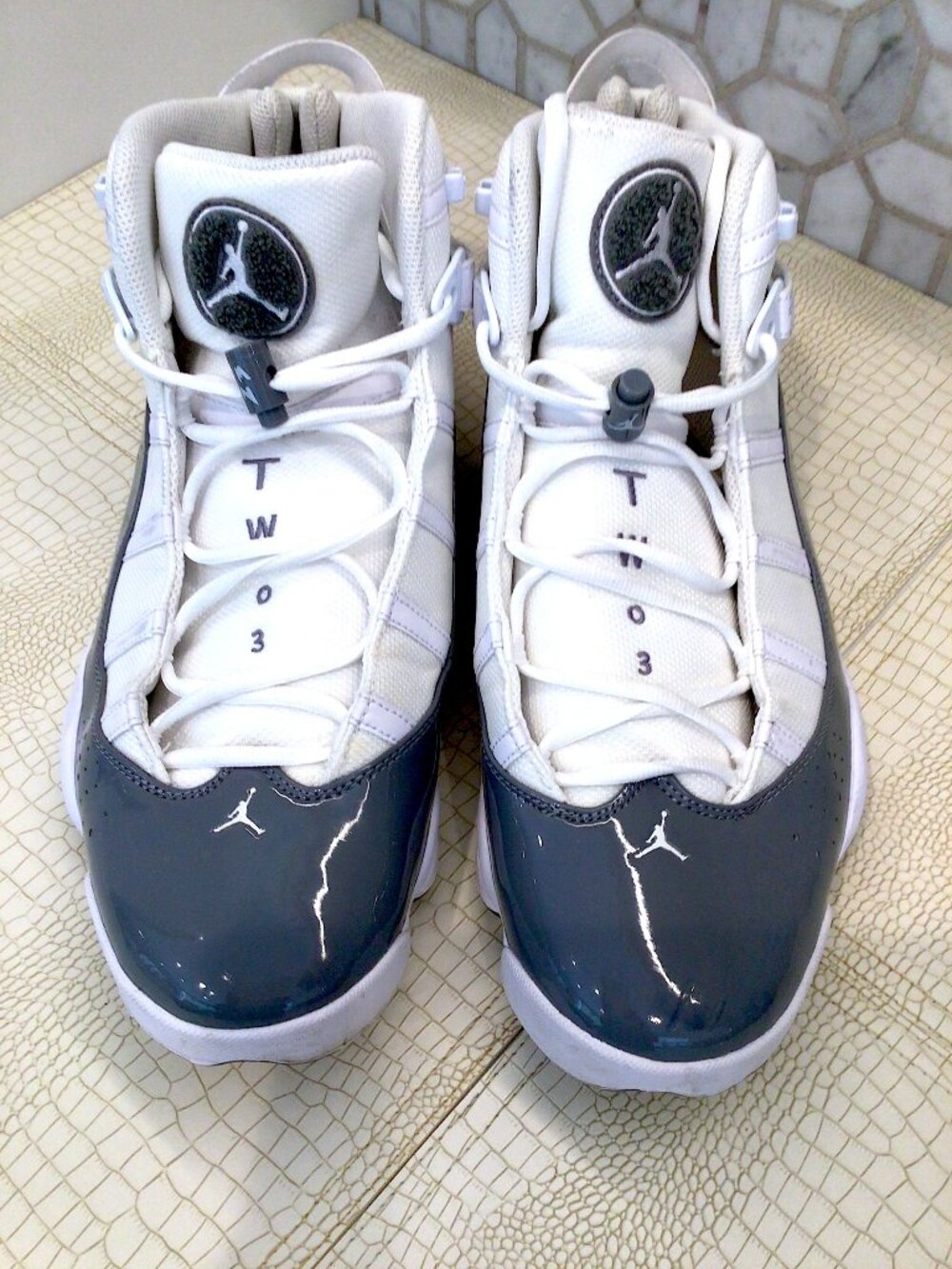 Very Rare Size 15 - New Air Jordan 6 Rings White Cool Grey (Store Display Pair)